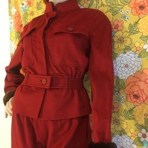 Vintage 70s Valentino Boutique Wool Nutria Suit